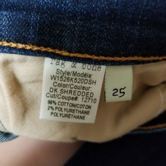 Rag & Bone Jeans Capri Distressed Dark Shredded 25 - Picture 13 of 13